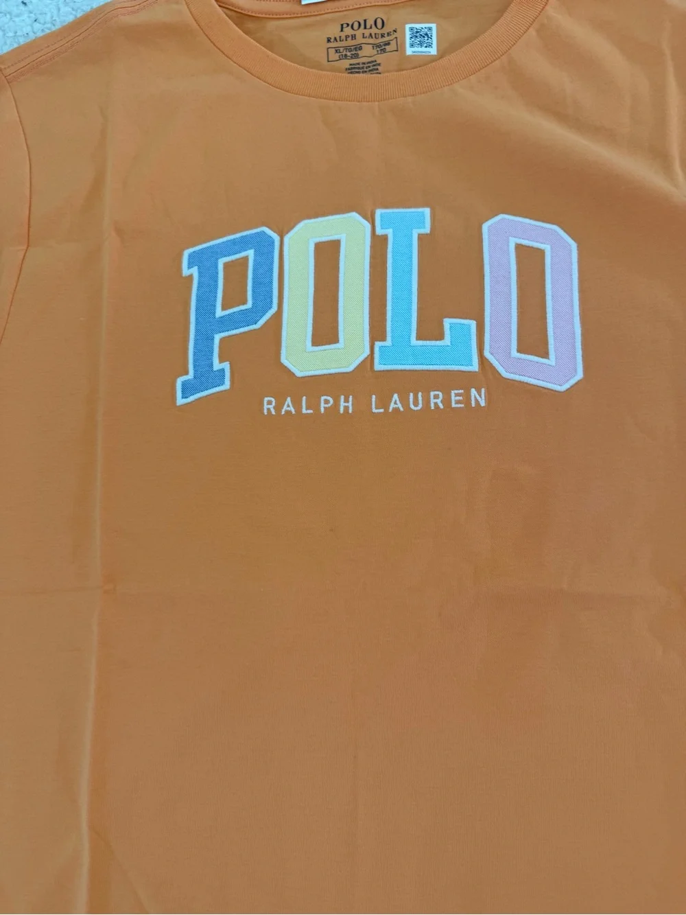New boys Sz XL 18-20 Ralph Lauren Orange Short-Sleeve Shirt POLO Logo